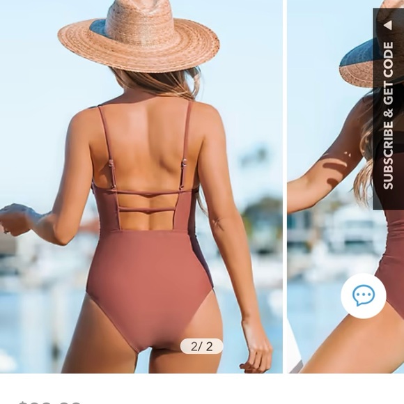 Lot of 2 NWT Cupshe Swimsuits One Piece Cut Out Womens Medium - Picture 9 of 10